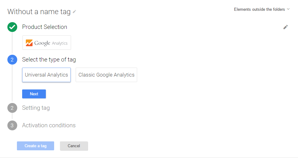 Create tag in Google Tag manager 